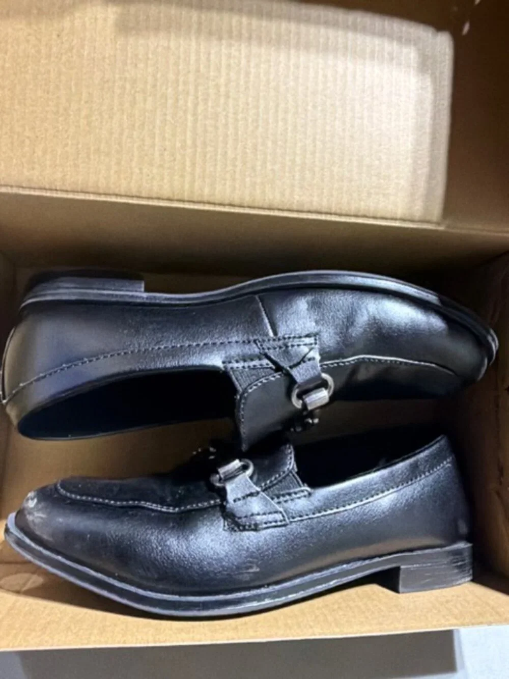 Black Shoes materials loafers with silver buckle detail #loafers #buckle Boys